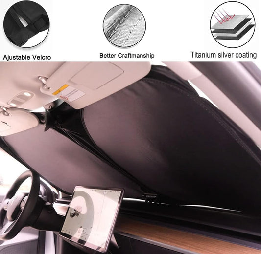 2025 Upgraded Windshield Sunshade for Ford Edge SUV Car Accessories 2015-2025, Front Window Shade Sun Visor Protector Foldable, Blocks UV Rays Car Sunshade for Ford Edge 2025 2024 2023 2022 2021 2020