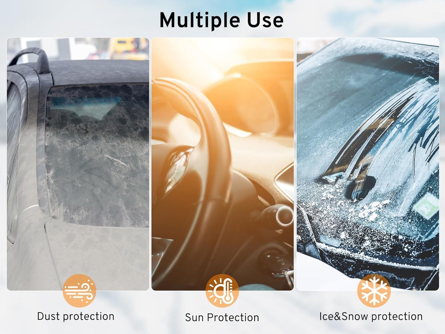 Windshield Snow Cover, Car Windshield Cover for Ice and Snow Compatible with Toyota Highlander 2007-2025, Magnetic Anti-Snow Cover Winter Frost Shield with Side Mirror Covers