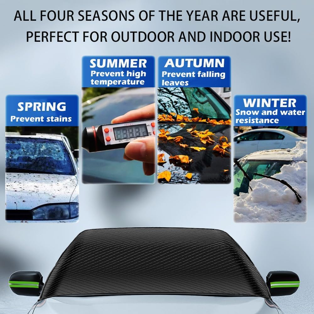 Windshield Snow Cover, Car Windshield Cover for Ice and Snow Compatible with Toyota Highlander 2007-2025, Magnetic Anti-Snow Cover Winter Frost Shield with Side Mirror Covers