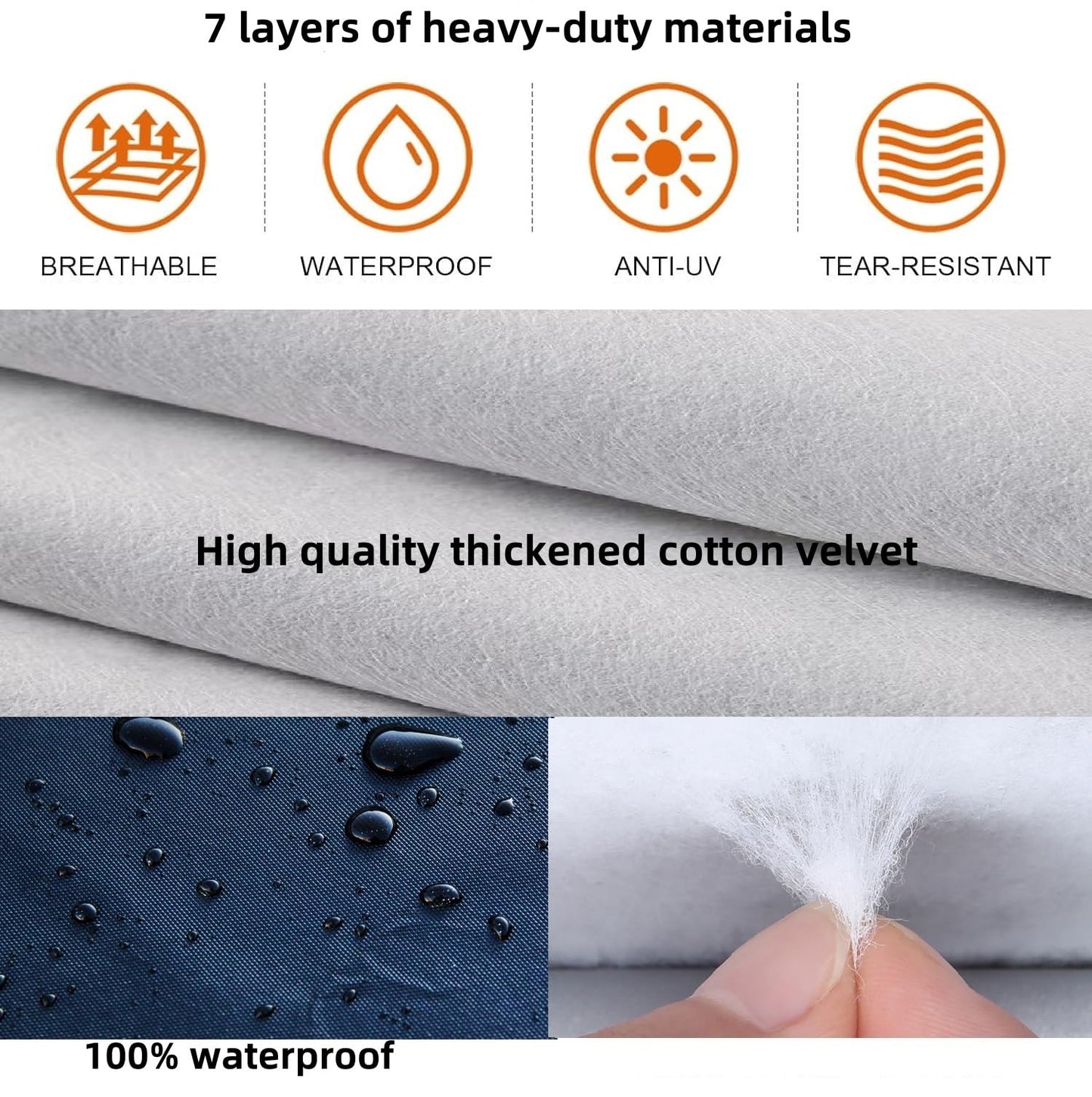 2025 New Car Cover for Toyota Highlander 2007-2025, Car Cover Waterproof All Weather, Full Exterior Covers for Automobiles Windproof Snow Proof Rain Hail Protection with Door Zipper & Inner Cotton