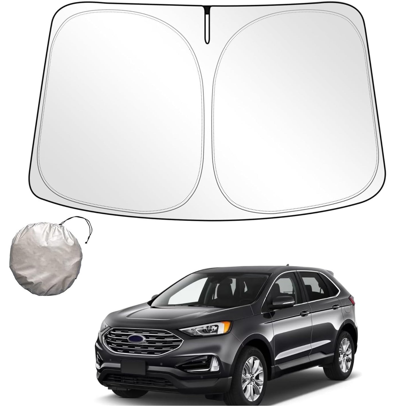2025 Upgraded Windshield Sunshade for Ford Edge SUV Car Accessories 2015-2025, Front Window Shade Sun Visor Protector Foldable, Blocks UV Rays Car Sunshade for Ford Edge 2025 2024 2023 2022 2021 2020