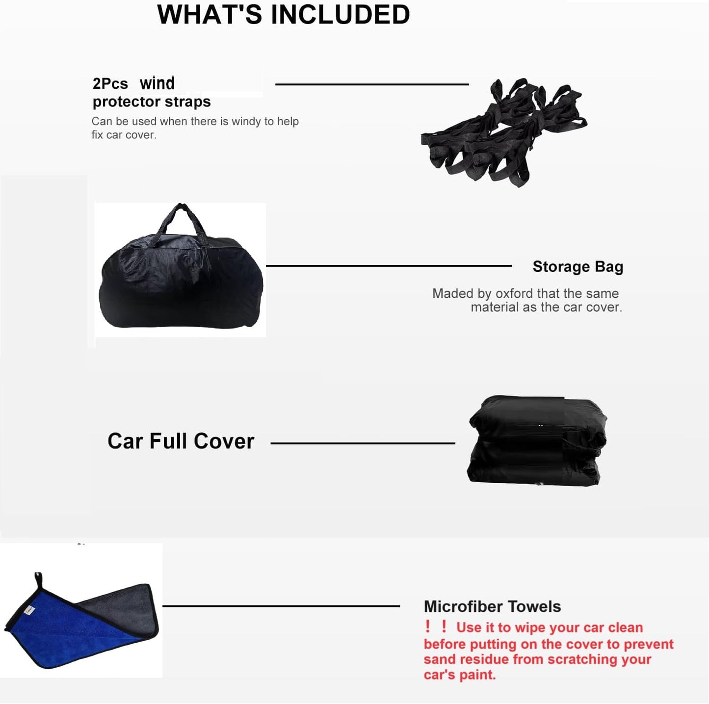 2025 New Car Cover for Toyota Highlander 2007-2025, Car Cover Waterproof All Weather, Full Exterior Covers for Automobiles Windproof Snow Proof Rain Hail Protection with Door Zipper & Inner Cotton