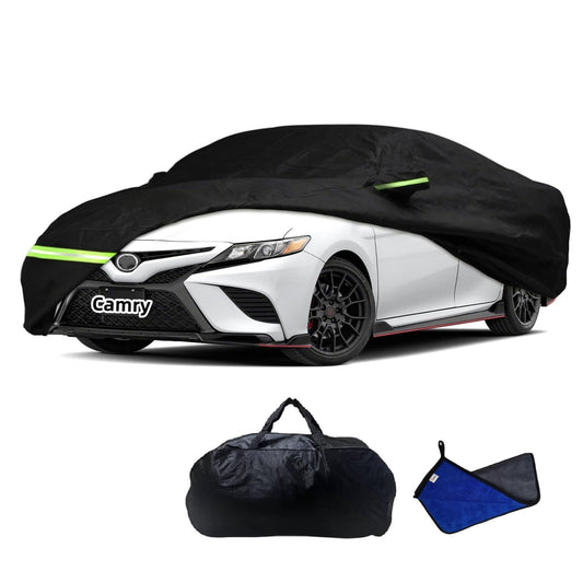 2025 Upgraded Car Cover for Toyota Camry LE XSE XLE Hybrid SE Sedan 1996-2025, Waterproof Full Exterior Car Covers Windproof Snow Proof Rain Sun Hail Protection with Door Zipper & Inner Cotton