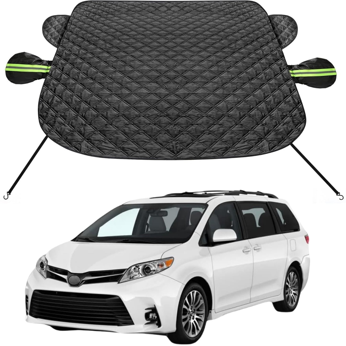 Windshield Snow Cover, Car Windshield Cover for Ice and Snow Compatible with Toyota Sienna 2003-2025, Magnetic Anti-Snow Cover Winter Frost Shield with Side Mirror Covers