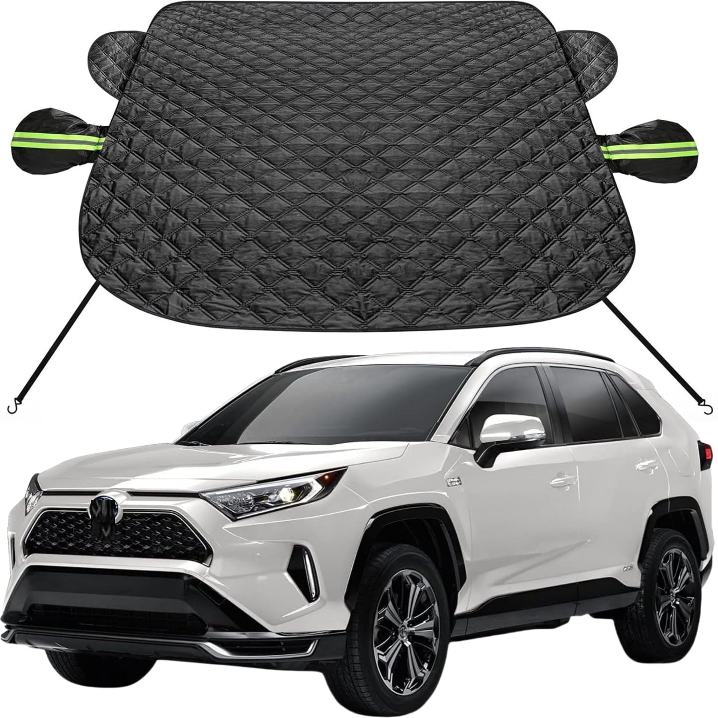 Windshield Snow Cover, Car Windshield Cover for Ice and Snow Compatible with Toyota RAV4 2006-2025, Magnetic Anti-Snow Cover Winter Frost Shield with Side Mirror Covers