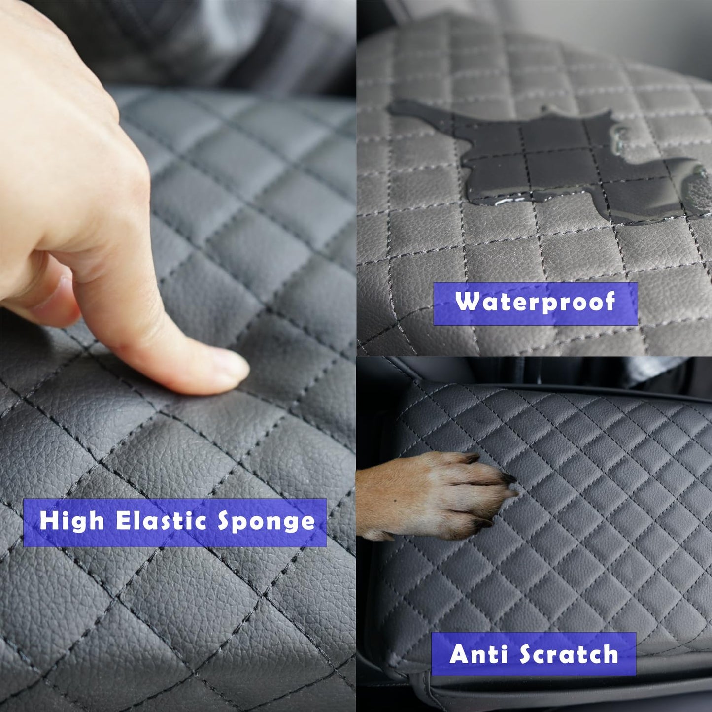 WAJIJI 2025 New Car Center Console Cover for Jeep Wrangler JL 2018-2023 2024 2025, Black Leather Car Armrest Cover Cushion with 2 Storage Bags for Wrangler JL JLU & Gladiator JT Accessories